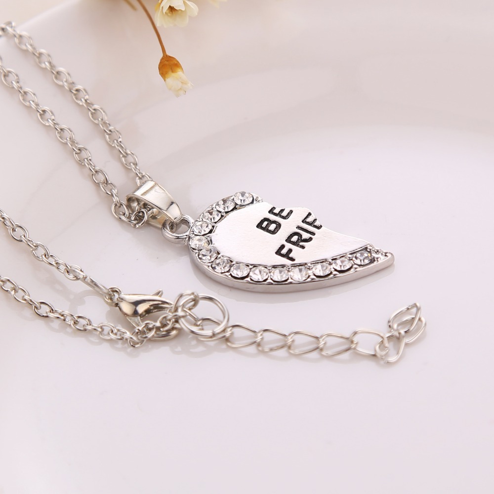 Ladies Charming Best Friend Matching Heart-shaped Pendant Necklace